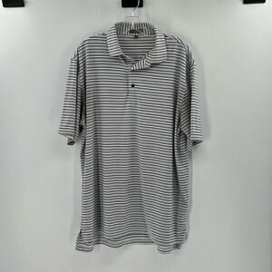 Peter Millar Men's Summer Comfort Short Sleeve Polo - Navy/Silver/White - Large